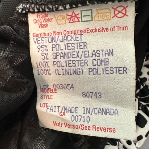 Joseph Ribkoff Textured Stretchy Sequin Embellished Zip Front Jacket Womens 8 - Picture 14 of 16